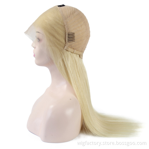 honey blonde brazilian hair lace front wigs,613 blonde human cuticle aligned lace front wig,100% human hair wigs for white women